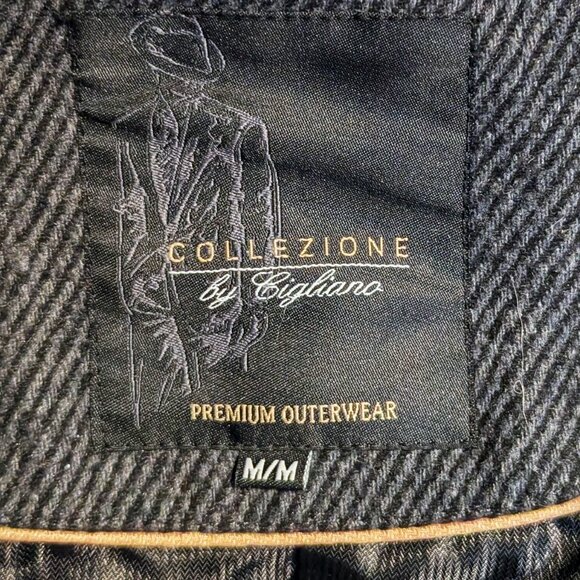 🧥 CIGLIANO Stylish Italian Coat Men's Sz (M) Dark Gray Wool Blend Winter Jacket - Picture 11 of 11